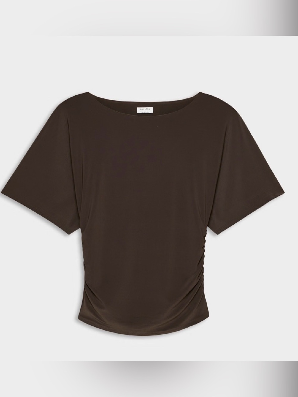 Aritzia Babaton Smooth Matter Wavelength T- shirt in Rich Mocha Brown NWT
